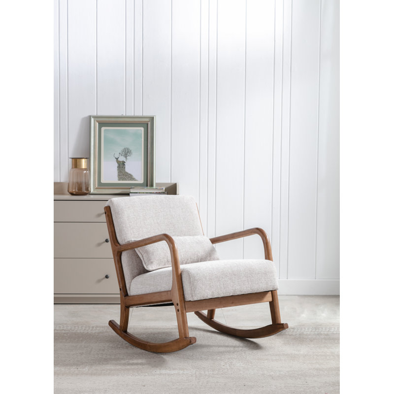 Wagar Soft Boucle Rocking Armchair, Natural