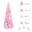 Arbre rose 7,5 pi - Crayon mince artificiel avec neige floquée et branches réalistes en forme de pin de Noël 7,5 pi, branches en forme de pin