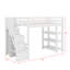 Lit mezzanine avec tablettes intégrées, escalier de rangement, garde-robe peu encombrant et lumières DEL-1636264868