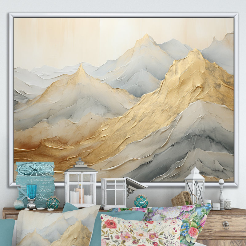 Alpine Mountain Harmony sur impression sur toile, Cadre flottant blanc, H 24 po x l 32 po x P 1 po