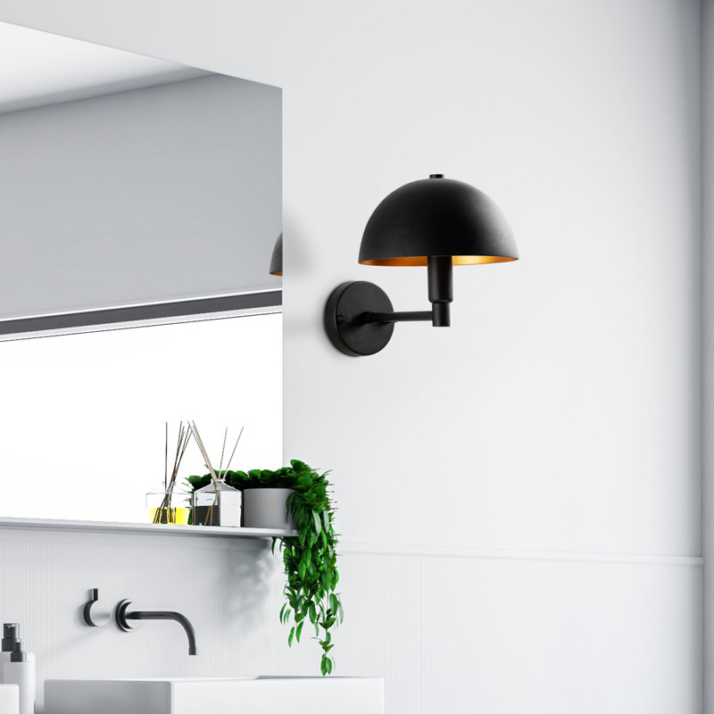 Modern Black Wall Lamp, Metal Body, 7.9 x 11.4 x 9.4 inches | E14 Socket, Max 40W (Bulb Not Included) | Stylish & Functional Lighting for Living Room, Bedroom, or Office | IP20 Rated, Sleek Design