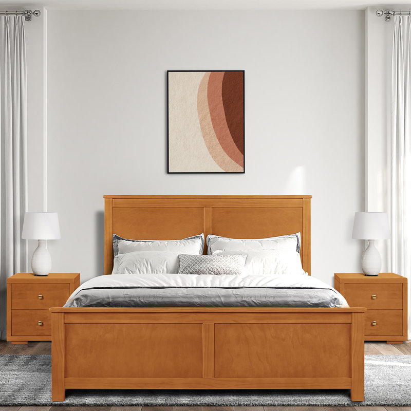 Winston Platform 3 Piece Bedroom Set with Paneled Headboard and Footboard, Espresso, King