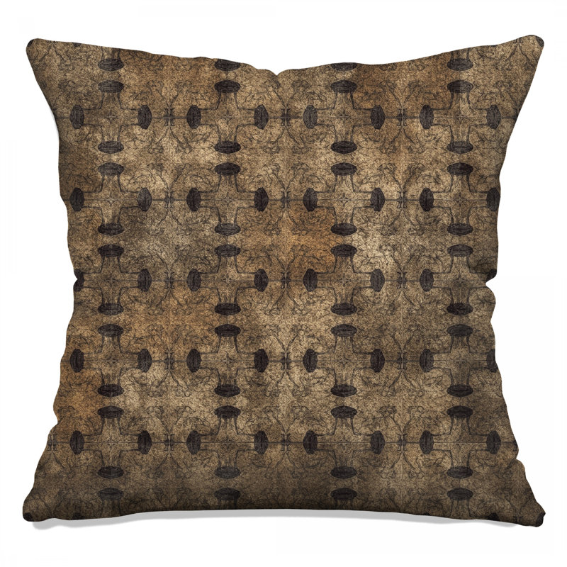 Brown Vintage Pattern Double Sided Throw Pillows, 20 x 20 inches