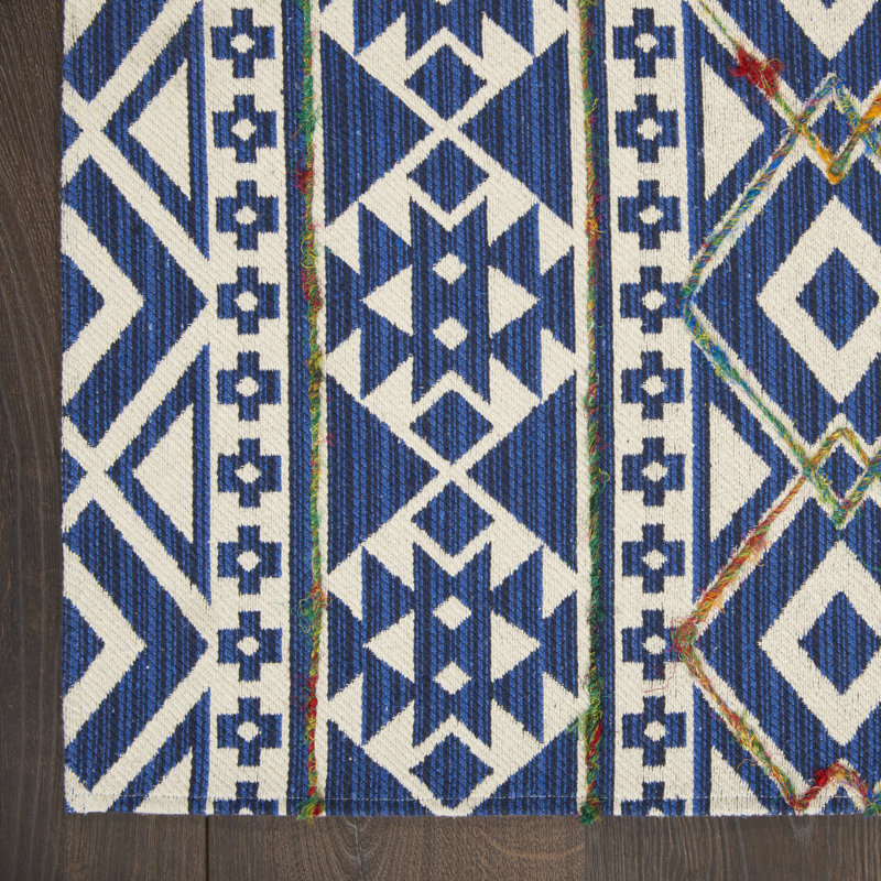Tapis bleu botanique Necole