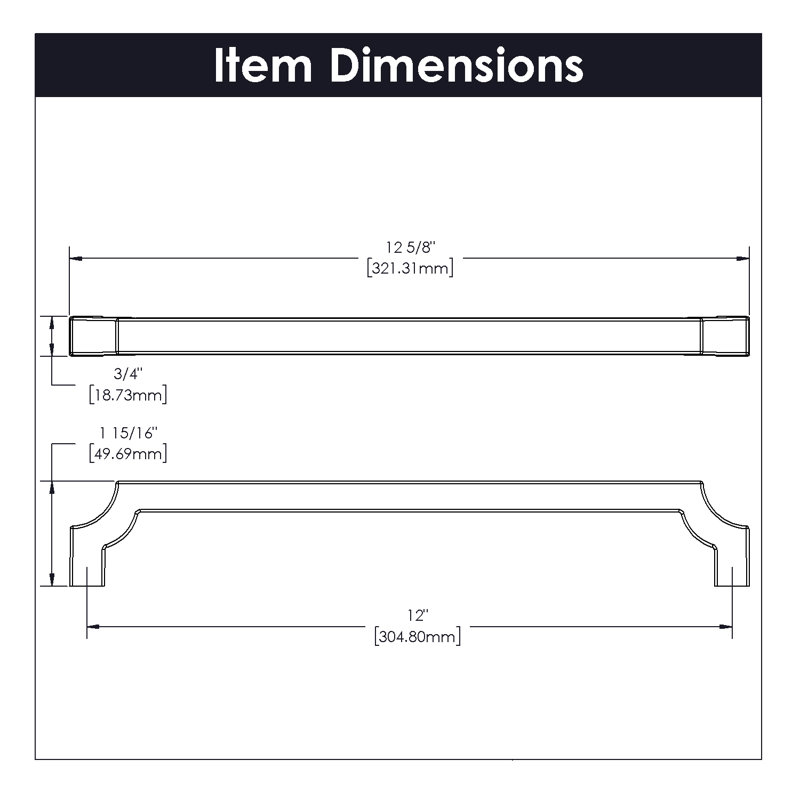 Monarch Collection Appliance Pull - 12" Centre to Centre Cabinet Pull Champagne Bronze - Transitional Hardware for Drawers & Cabinets