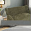 Modern Accent Chairs, 58 Inch Olive Chenille Curved Loveseat for Home