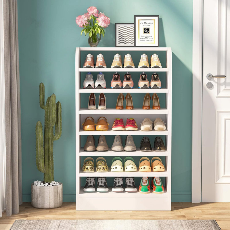25.59" Width  White Shoe Rack
