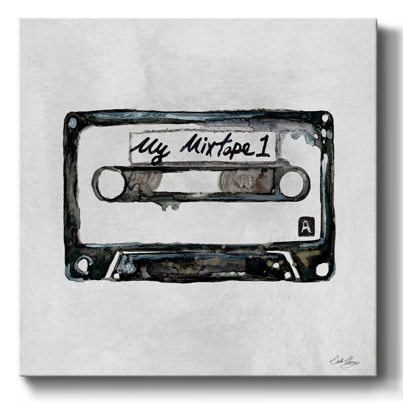 «Retro Cassette I» sur toile, H 32 po x l 32 po x P 1,5 po