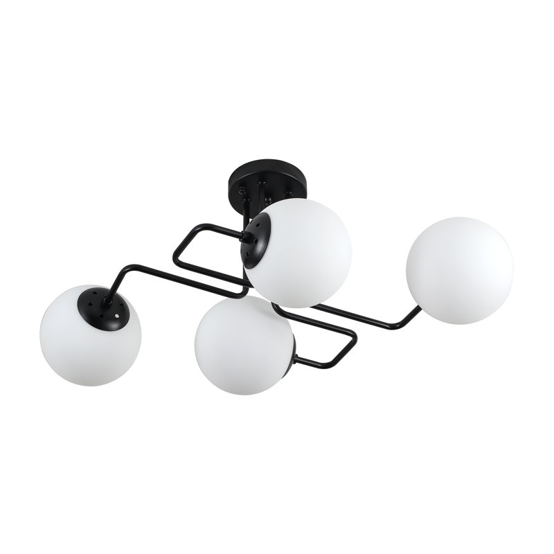 Plafonnier semi-encastré 4 lumières Spoutnik, 4, H 10,6 po x l 26,8 po x P 18,9 po