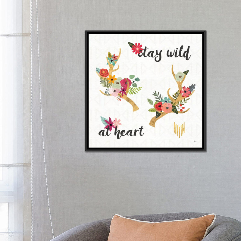 «Boho Beauty II», impression sur toile, H 37 po x l 37 po x P 1,5 po, Toile avec cadre noir, Pas de tapis