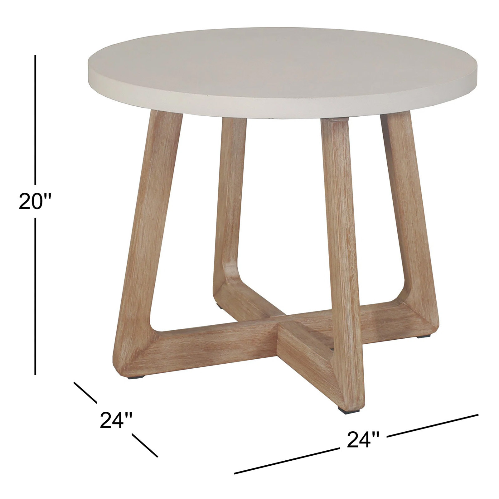 Mahi 24" Eucalyptus Patio Side Table