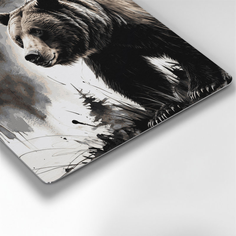 Faune, grizzly noir, art mural en métal, 12" H x 12" W