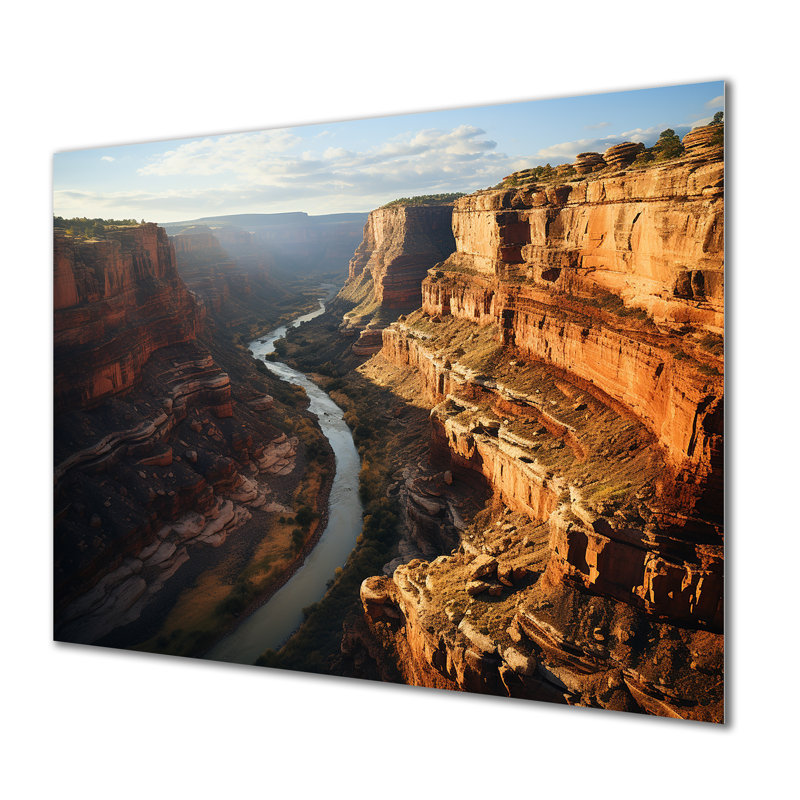 Canyon de Shelly, rivière de montagne de l'Arizona - art mural Canyon, Métal métal, H 24 po x l 32 po x P 1 po