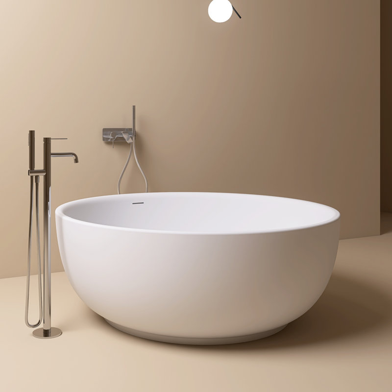  Baignoire de trempage autoportante en résine 59 po x 59 po