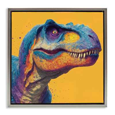 Cadre flottant Vibrant Portrait T-Rex, design par Wumples