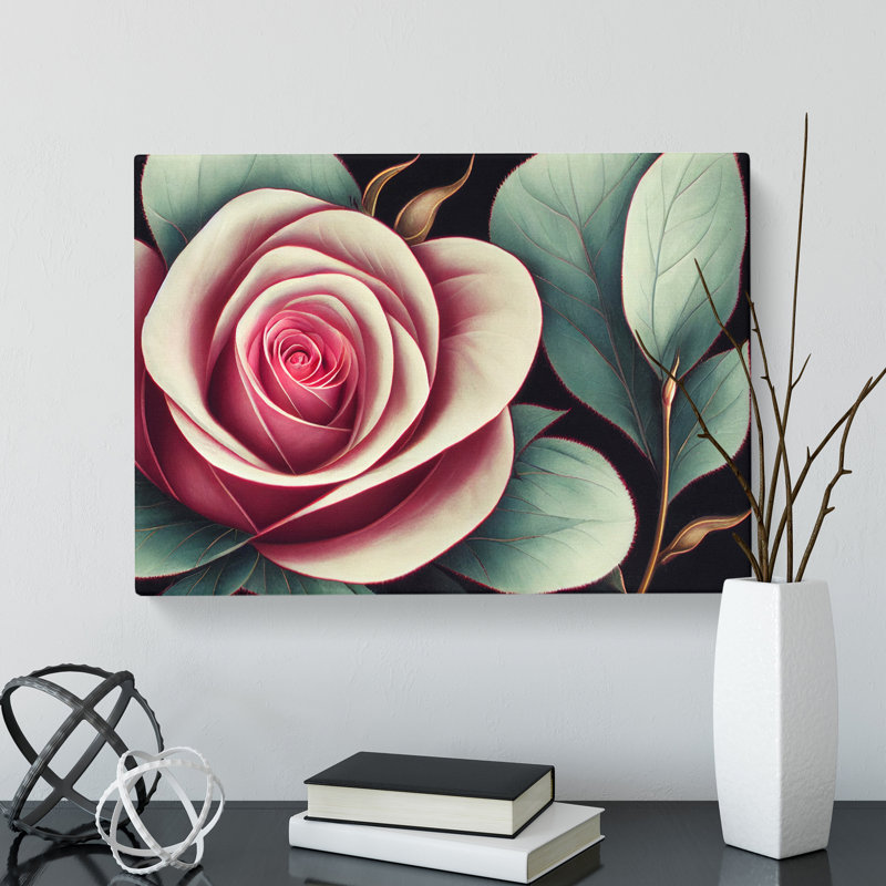 Splendid Rose Flower - Wrapped Canvas, 35cm H x 50cm W x 3cm D