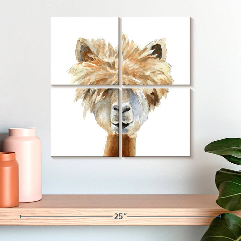 Brampt Llama With Bangs, 18" H x 18" W