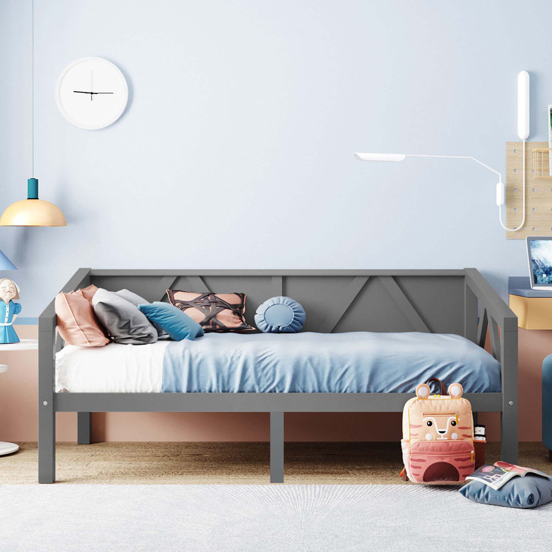 Daybed,Platform Bed for Bedroom, Grey, Twin