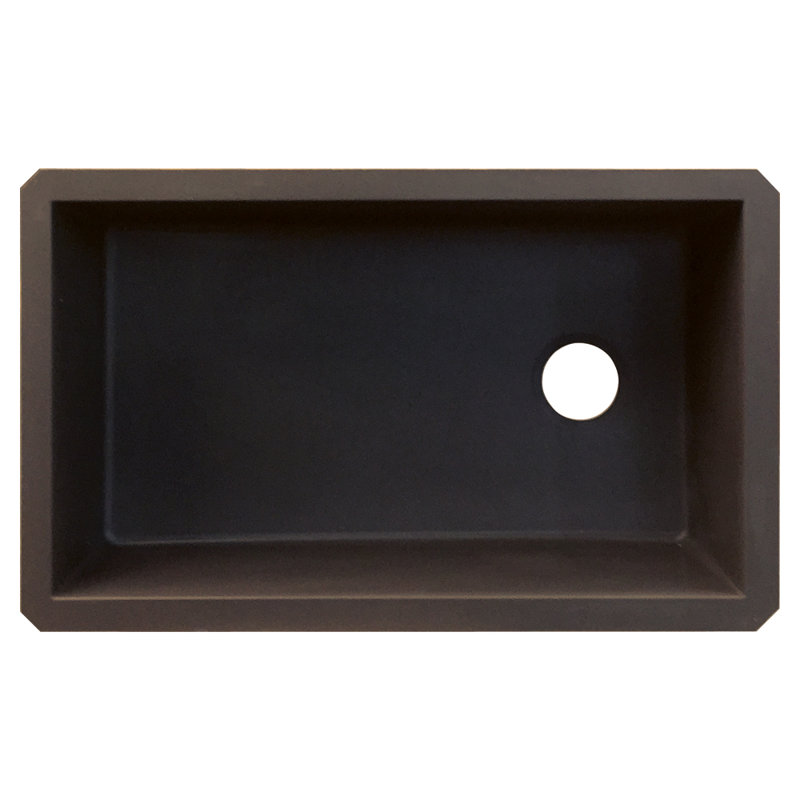 Radius 31.75'' L Single Bowl Kitchen Sink, Espresso
