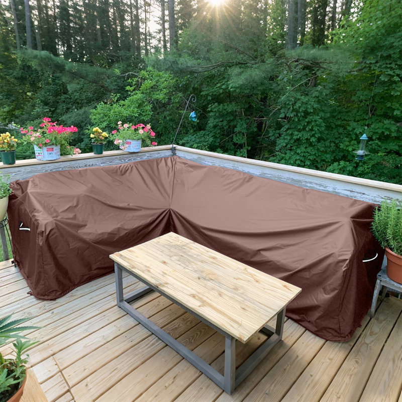 Housse modulaire en forme de V pour terrasse 100 po x 100 po, Brun