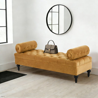 Chaise longue capitonnée en velours de style moderne avec appui-tête réglable, banc rembourré pour le salon, la chambre à coucher et le bureau
