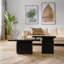 Ensemble de tables basses carrées de style rétro avec finition grain de bois, pour le salon, le bureau et la salle à manger (ensemble de 2)-129682127