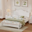 Structure de lit plateforme en bois, lit plateforme de style rétro avec support en lattes de bois-93603295-77748378