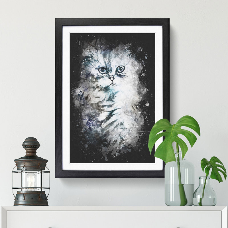 Persian Cat - Picture Frame Graphic Art Print, 87cm H x 62cm W x 2cm D, Black Framed