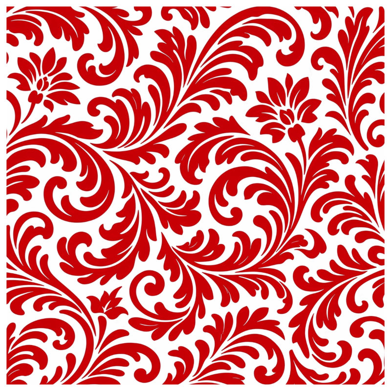 Couvertures damassées à motif floral rouge, 50in W x 60in H