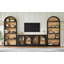 Meuble télé avec bibliothèque pour téléviseur de 70 po ou moins, meuble audio-vidéo avec design arqué, buffet de ferme noir-1891792895