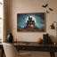 Art mural sur toile Spooky Haunted House Under Full Moon-1294718022