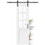 Porte de grange coulissante en verre transparent avec apprêt blanc moderne 6-Lite avec trousse de quincaillerie d'installation (aucun assemblage requis)-110163121