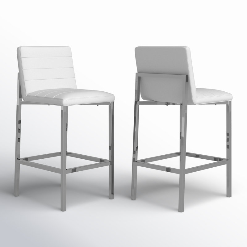 Misa Bar & Counter Stool, White, Bar Stool (30" Seat Height)