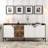 Modern Console Table with Metal Legs, Walnut & White, 70.9 x 30.7 x 13.8 inches | 100% Melamine Coated Particle Board, Thickness: 0.7 inches | Stylish Geometric Design, Perfect for Living Room & Entryway Decor-1715723852-1715723842