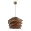 Lustre scandinave élégant de couleur chameau unie de 25,6 po x 25,6 po x 10,2 po | Structure en bois avec imitation bonnet de bambou | Certifié CE, douille E27, 40 W maximum | Parfait pour les salons et les salles à manger modernes