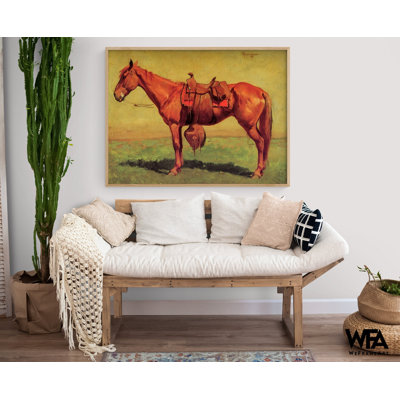 «Cow Pony» par Frederic Remington, reproduction de peinture de cheval brun, idée de cadeau de cow-boy, décor de maison de cow-boy, art mural de bureau de Vet, affiche de Far West