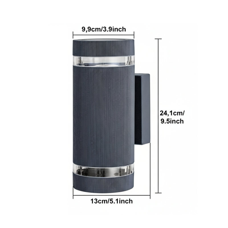 24cm H Outdoor Sconce, Grey