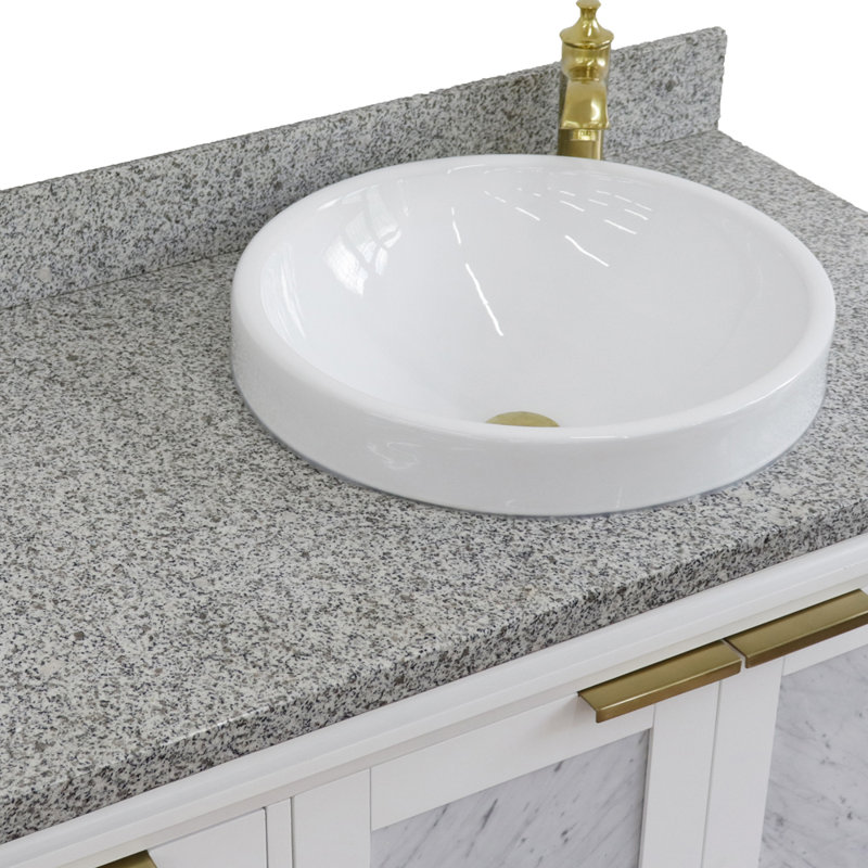 Ensemble de meuble-lavabo simple 43 po avec miroir Schreck, Blanc, Gris