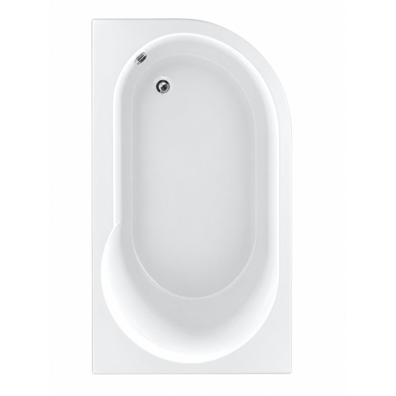 Davos 900 mm W Undermount and Corner Acrylic Bath, Left
