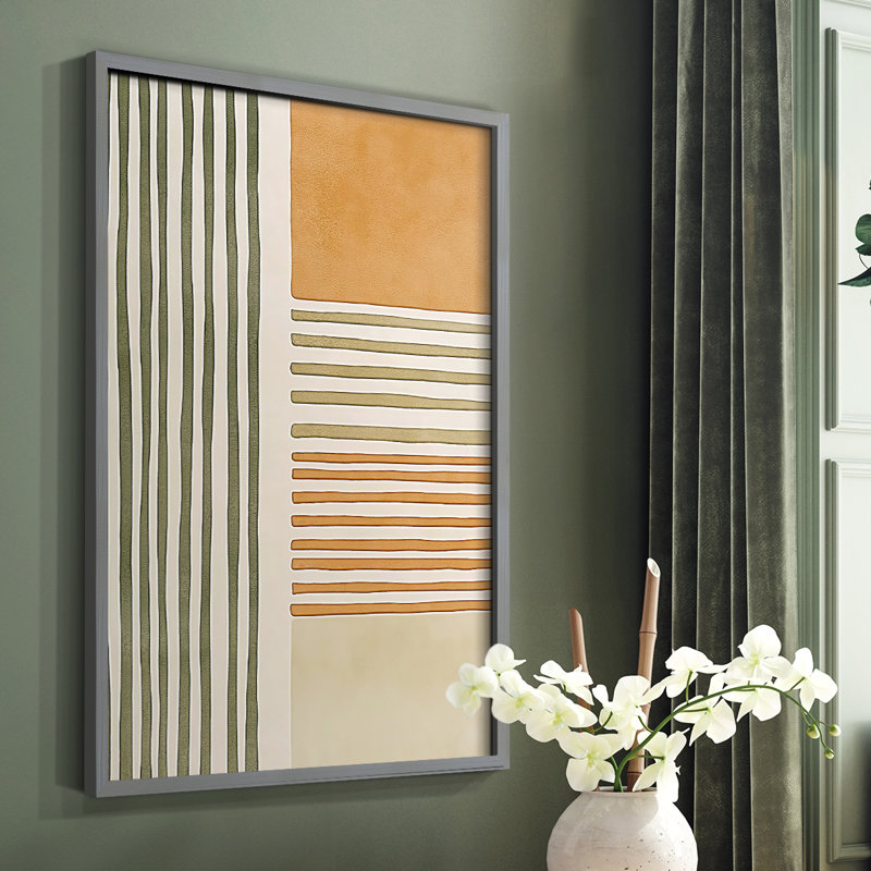 Impression abstraite encadrée CXIV - prête à être suspendue - fabriquée aux États-Unis, H 10 po x l 8 po, Gris