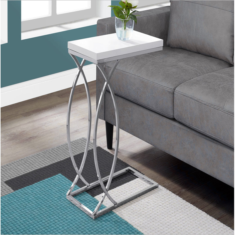 Table d'appoint, en forme de C, bout, côté, collation, salon, chambre à coucher, Blanc