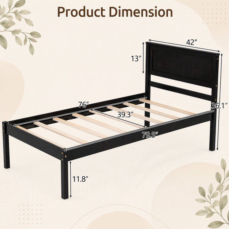 Platform Bed Frame with Headboard