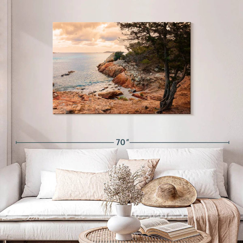 Scène de plage Gillard Capriccioli, H 30 po x l 45 po