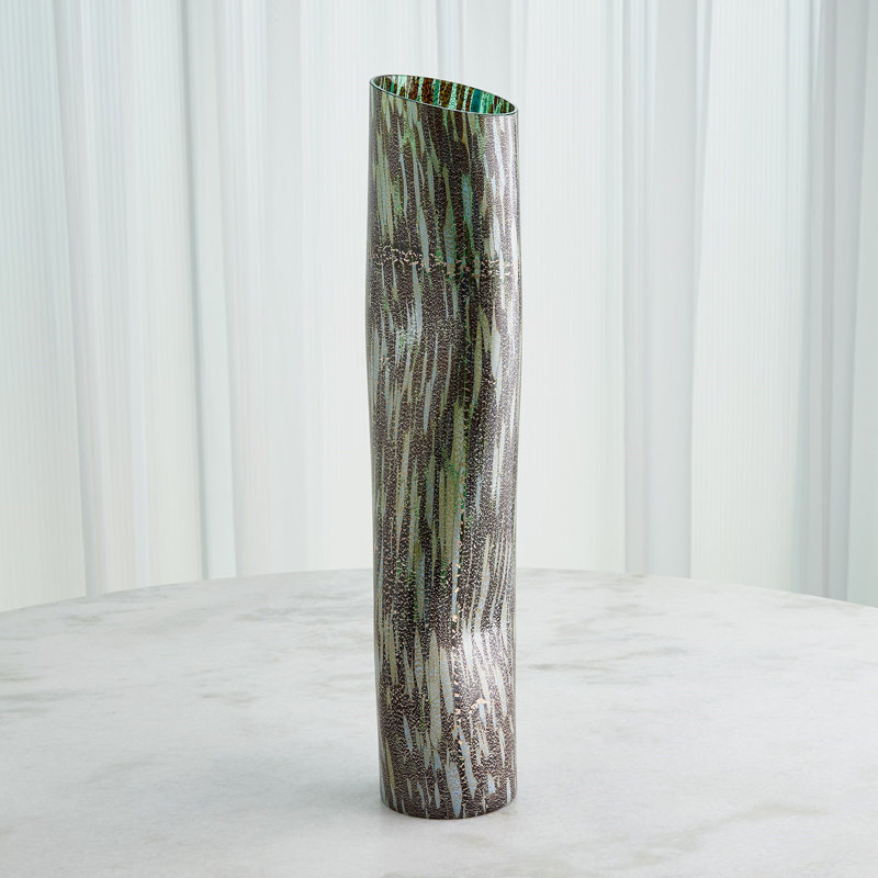 Dimple Handmade Glass Table Vase, Macchio, 25" H x 5" W x 4.75" D