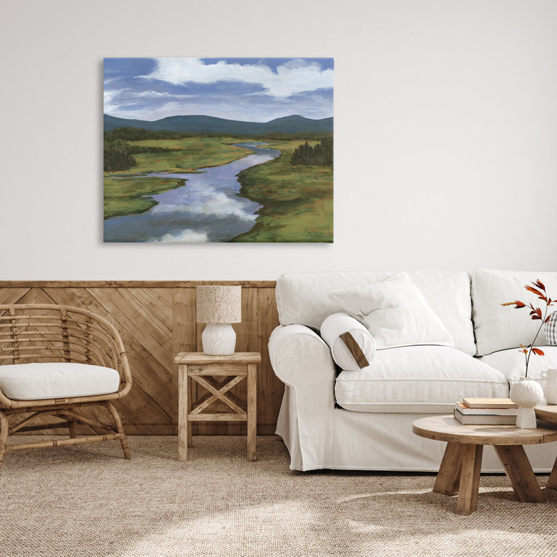 Rivière avec reflet, art mural par Willett, H 36 po x l 48 po x P 1,5 po