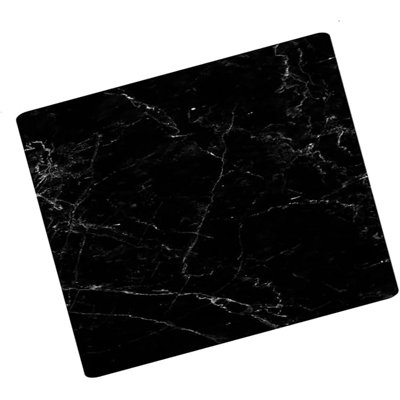 80X52Cm Black Marble Effects Universal Hob Cover Plate Tempered Glass Worktop Saver Dishwasher Safe 5Mm All Types of Cookers (Hob Cover)
