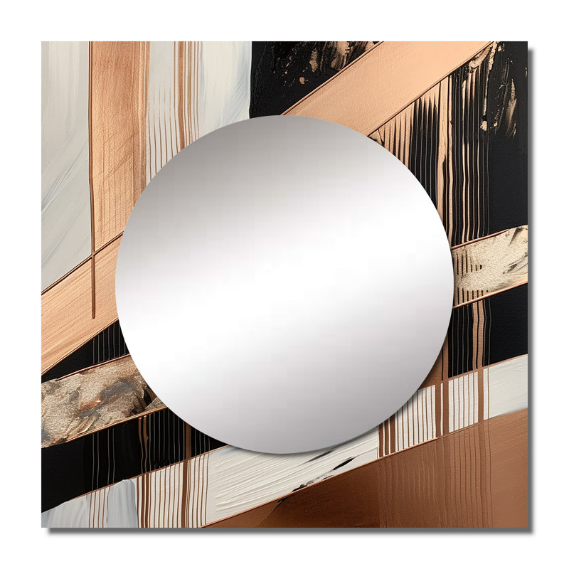Arminio - Abstract Marble Square Living Room Wall Mirror Art, 36" x 36"