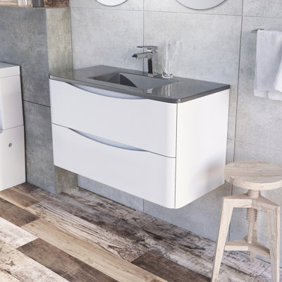 Stanhope 900mm Single Bathroom Vanity with Undermount Glass Basin