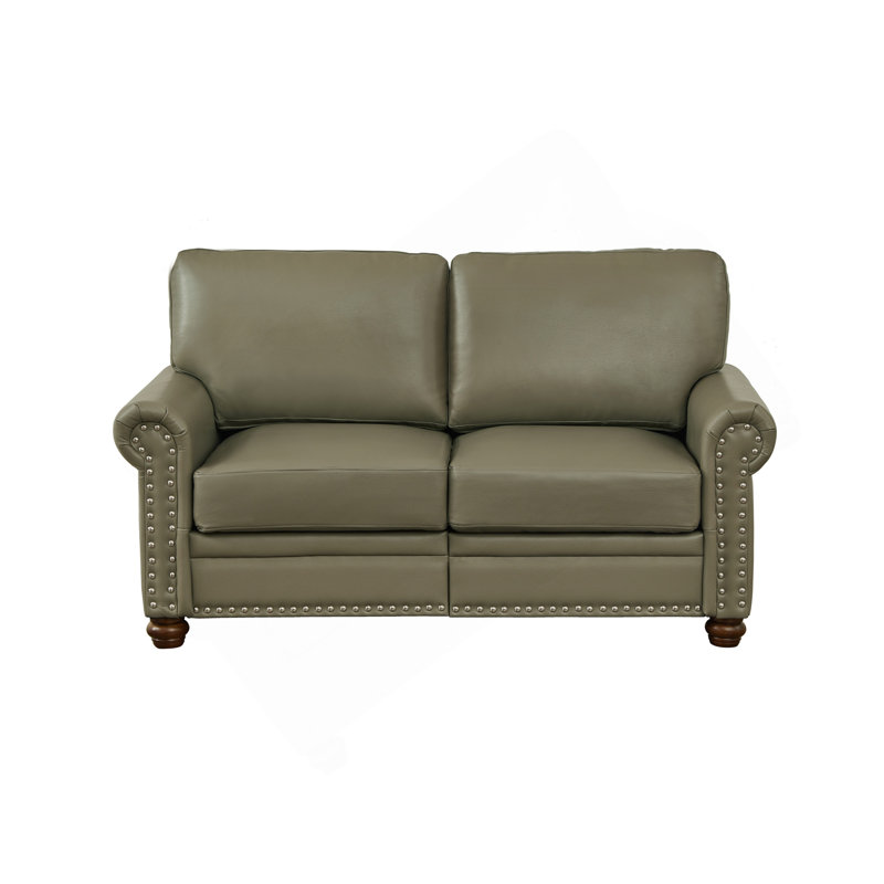 Fauteuil de salon en similicuir taupe, Gris, H 34,5 po x l 31,89 po x P 59,45 po, 2