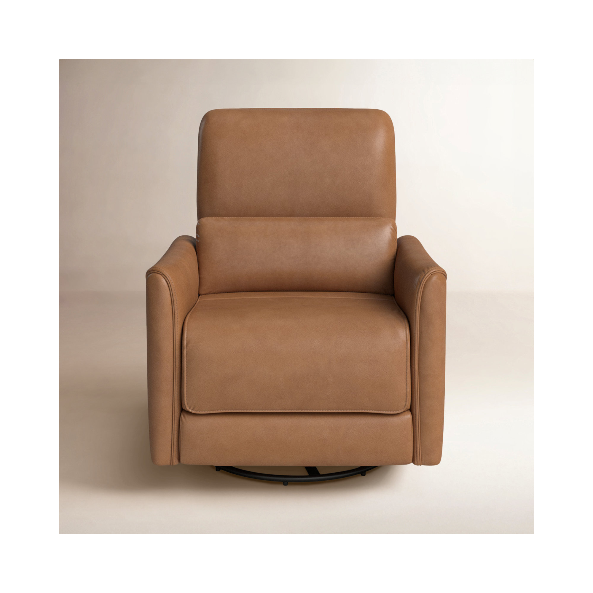Santo Top Grain Genuine Leather Swivel Power Recliner, Aline Butternut Top Grain Leather